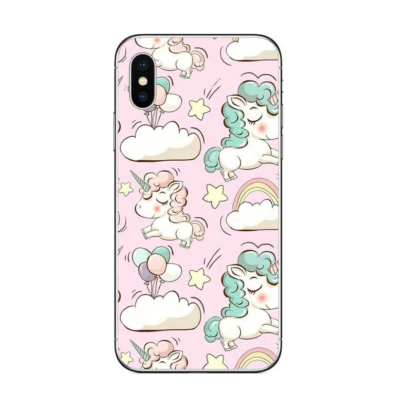 Новый милый Единорог Радужный Жесткий пластиковый Чехол для iPhone X XS XR MAX 5 6 7 8 Plus S SE