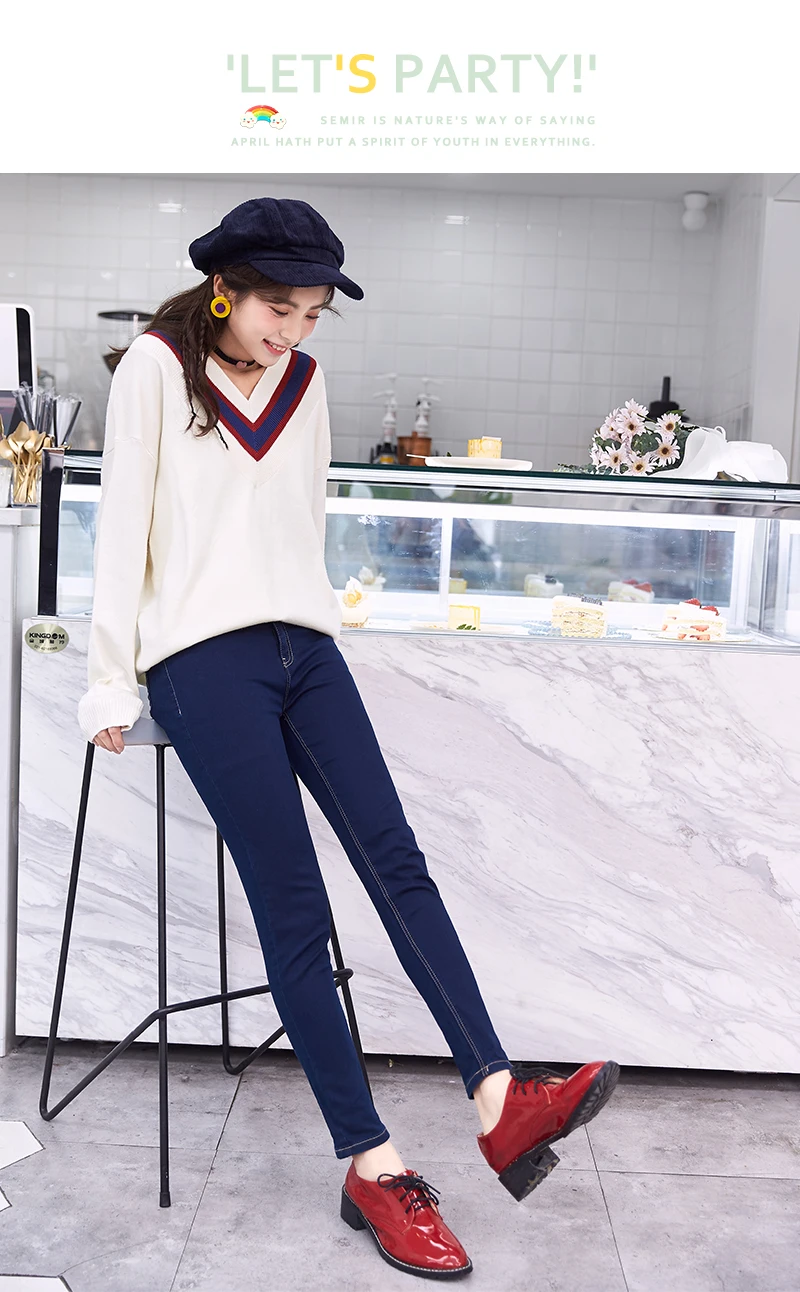 SEMIR, новинка, джинсы для женщин, Ретро стиль, облегающие, стильные, джинсы-карандаш, высокое качество, джинсовые штаны для 4 сезонов, брюки для подростков, мода