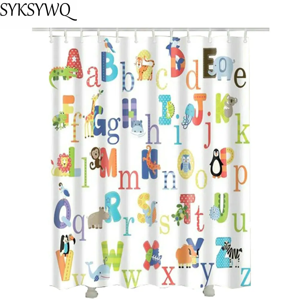 26 букв малыш душ Шторы Прямая доставка полиэстер Ткань Водонепроницаемый Лидер