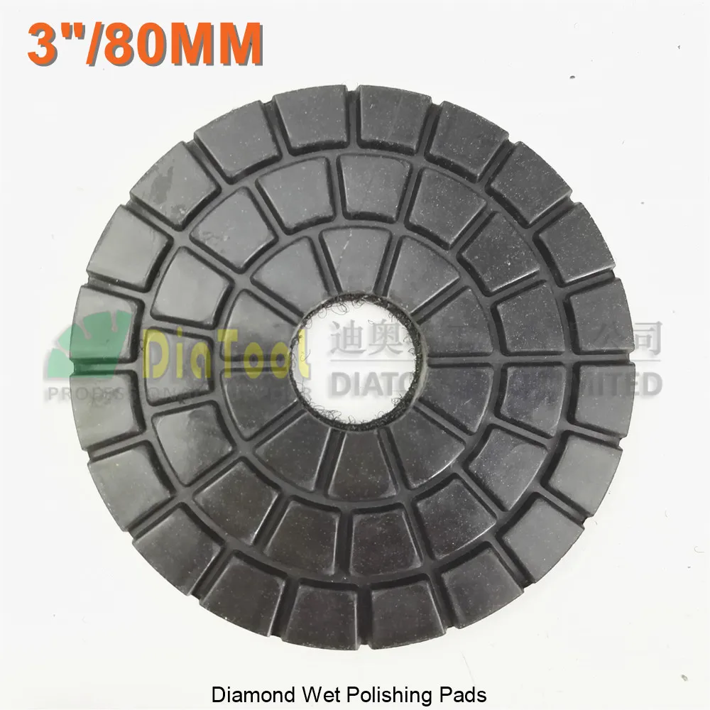 DIATOOL 8pcs Dia 80mm Black Buff For Shining Diamond Polishing Pads Granite Marble 3&quot Resin Bond Stone Sanding Disc Sander Disk|black