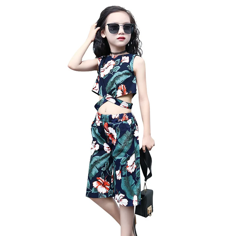 Топ с высокой талией и принтом комплект из 2 предметов костюмы для девочек