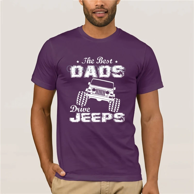 

T Shirts Short fashion men Trending The BesT Dads Drive Jeeps FathersDay Funny GifT Papa Men Printing Short Sleeve Tshirt trend