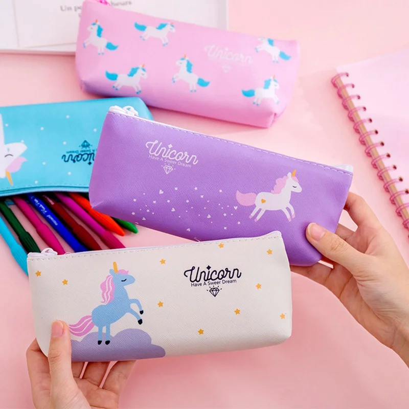 Милый чехол для карандашей с изображением животных единорога Kawaii, школьные принадлежности, Канцелярский чехол для карандашей, коробка для школьницы