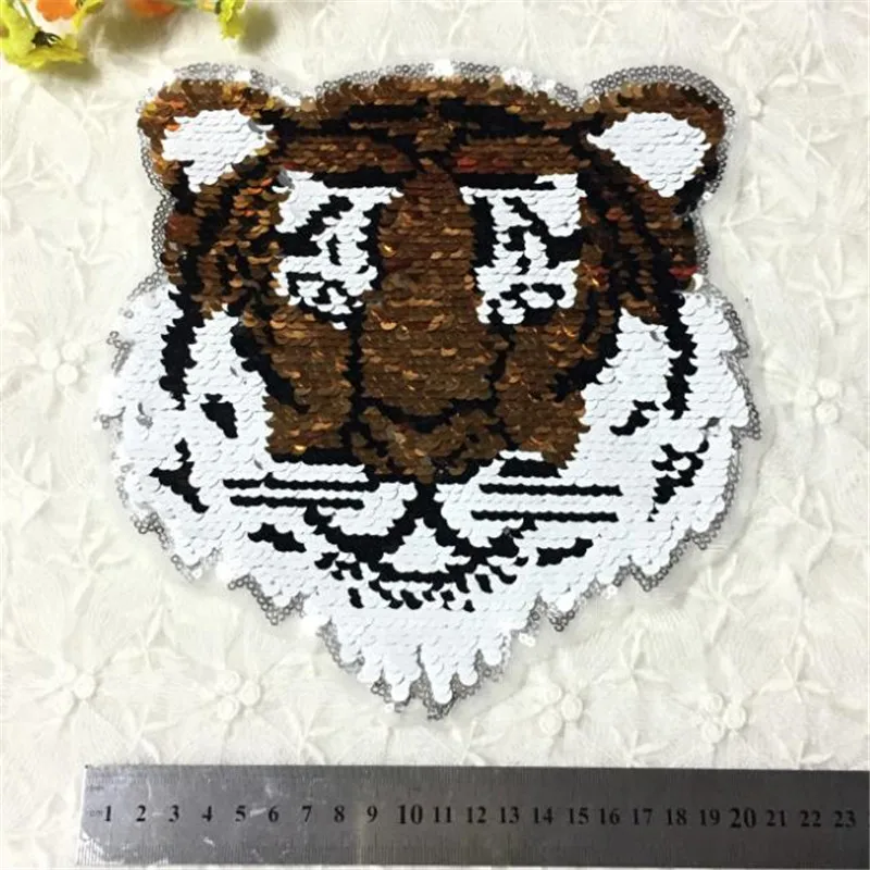 Одежда для девочек Diy!? Mark patch имеет дело с этим 20 см головой тигра флип