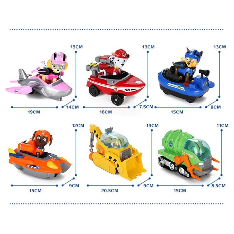Paw Patrol Dog Sea Car recue Puppy Music Set Toy Patrulla Canina Action Charge Marshall Ryder Model детский подарок|Игровые