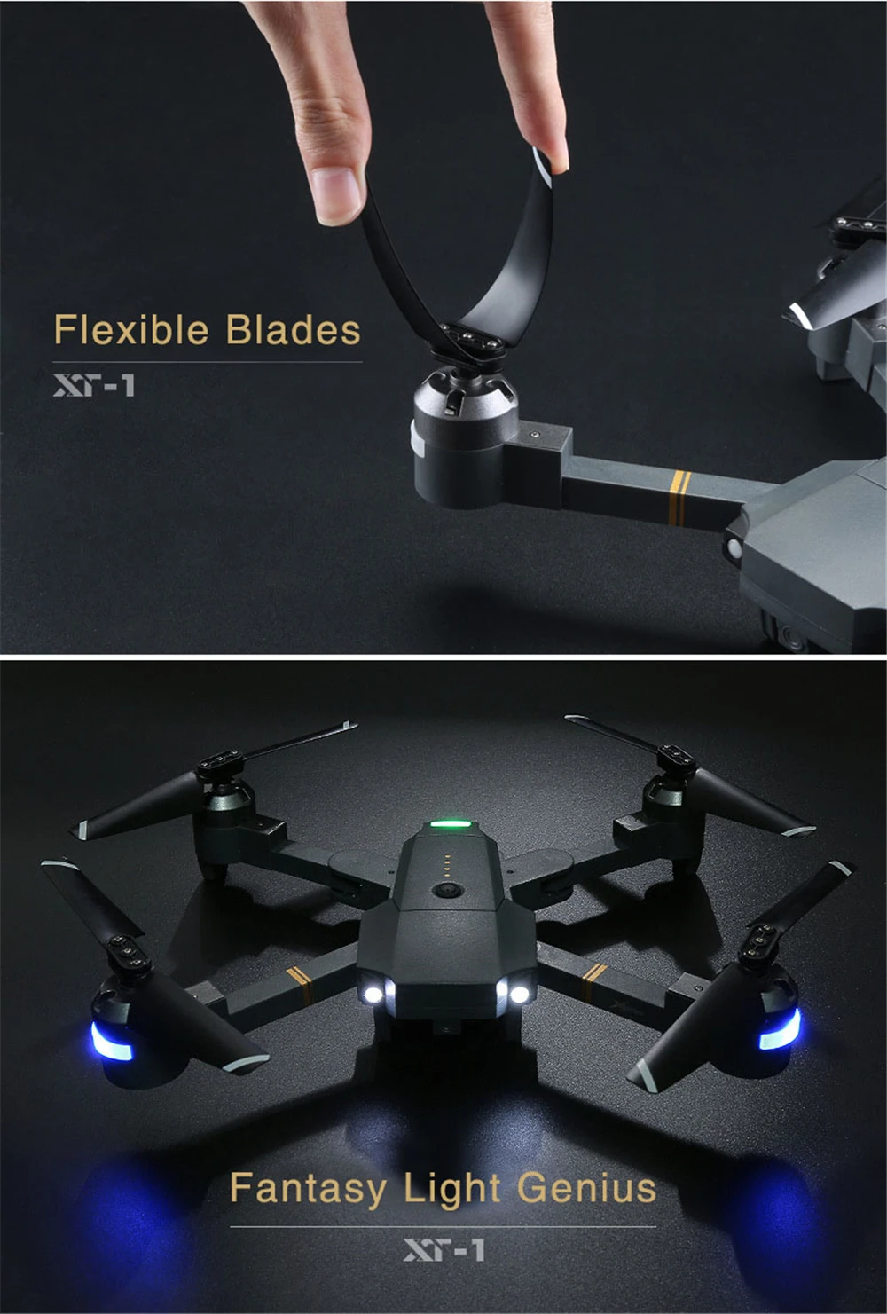 Складной беспилотные летательные аппараты с WI-FI FPV HD Камера дрона с дистанционным управлением 2,4G 4CH 6-осевой Радиоуправляемый вертолет в режиме реального времени Quadcopter RTF р/у Дрон vs XS809
