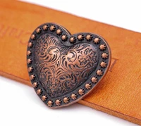 10pcs western headstall horse tack love heart antique copper floral berry saddle leathercraft conchos 1 18 screwback
