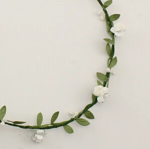 10pcs/lot Handmade Women Headbands Mini Flowers With Green Leaves Pendants Hairband More Colors Handbands For Beach Wear | Дом и сад