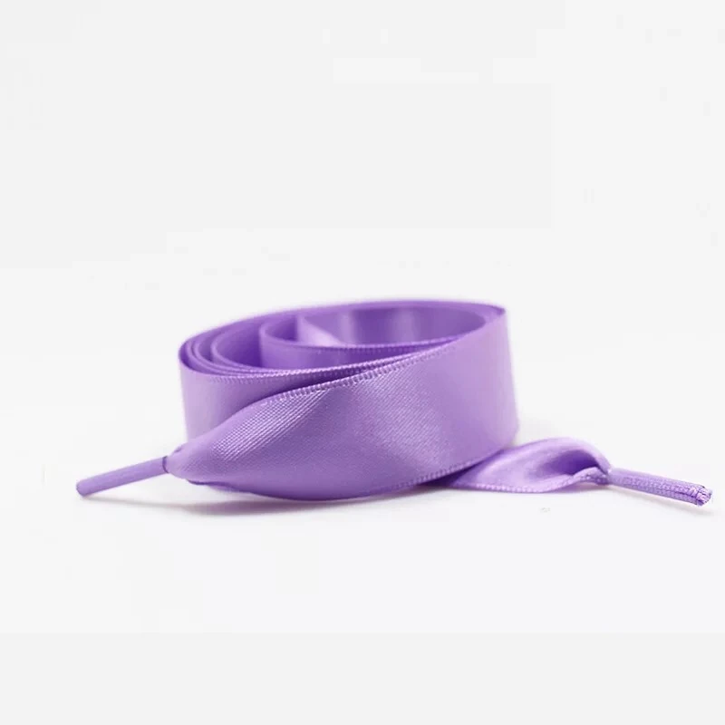 Light purple 1 пара атласных шелковых лент шнурки белые кроссовки обувь кружево холст шнурки 2 см ширина 80 см/100 см/120 см длина шнурка - Цвет: Light purple