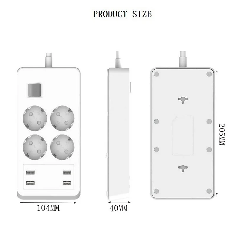 WiFi Smart Power Strip EU Plug Защита от перенапряжения 4 гнезда с usb портом переключатель