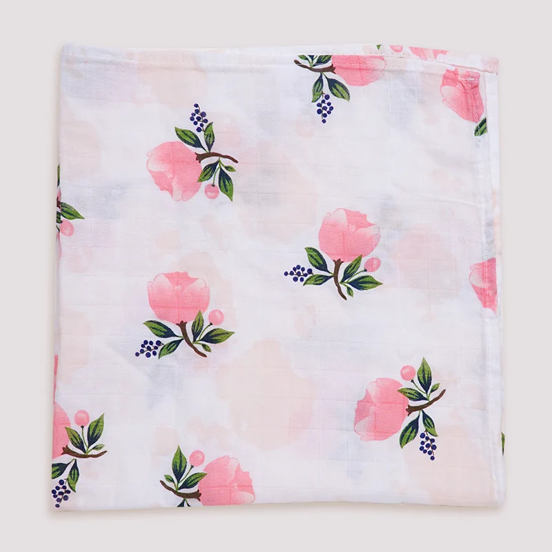 rose 60*60 бамбуковый хлопковый детский нагрудник, одеяло, мягкий мультяшный животный принт, для новорожденных, шарф, носовой платок, многофункциональная оберточная одежда, одежда - Цвет: rose