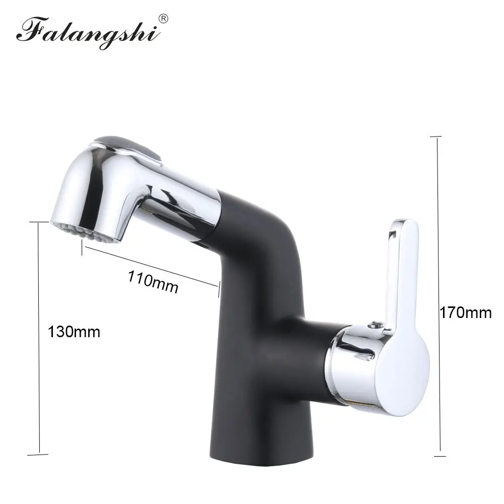 Выдвижной смеситель для раковины с двойным распылителем сопло в ванной комнате