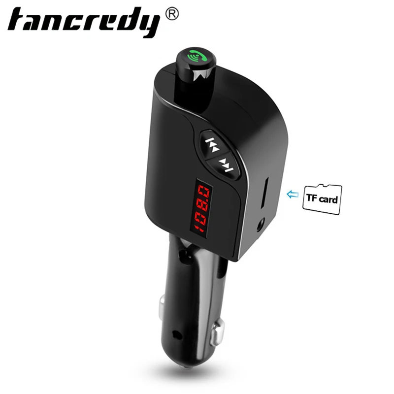Беспроводной fm передатчик Tancredy Bluetooth автомобильный комплект FM модулятор USB TF