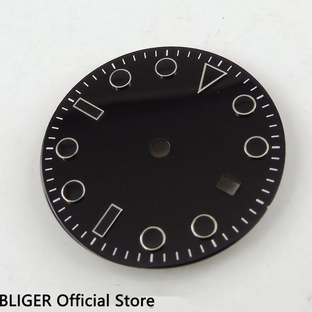 

High quality 31.3MM Black Sterile Dial Date Window Watch Dial Fit For MIYOTA 8215 Mingzhu 2813 Movement D2
