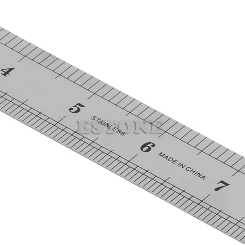 

30CM 12" Double Side Stainless Steel Metric Metal Ruler Pocket Pouch Measurement