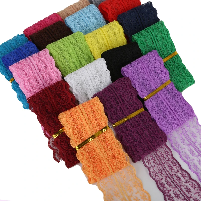 Рулон Кружева 5 ярдов 45 мм тканевая лента сетка свадебное кружевное украшение