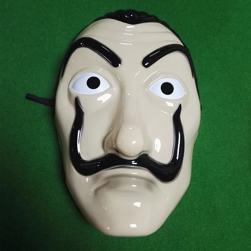 40 шт. Dali пластиковая маска бумажный дом La Casa De Papel маска для Хэллоуина Salvador Dali костюм косплей украшение - Цвет: 40PCS Dali Mask