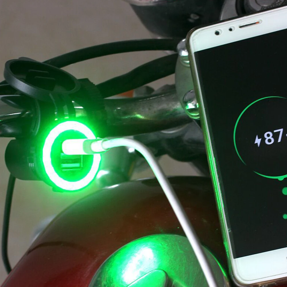 5V 1/2.1A мотоцикл Зарядное устройство USB Мощность адаптер moto Водонепроницаемый