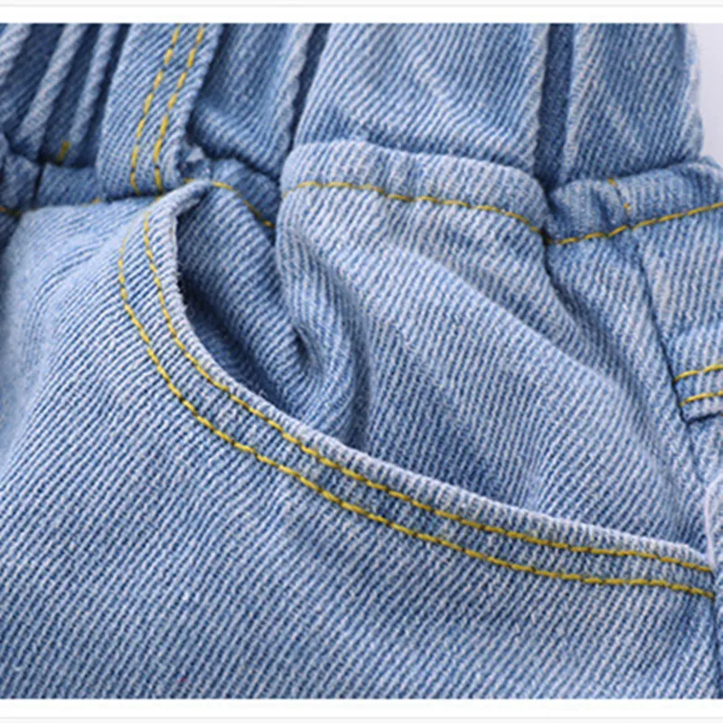 Джинсы DFXD для девочек подростков прямые светло голубые рваные джинсы с принтом