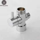 Т-образный адаптер из полированного хрома, 3-ходовой клапан для отводной ванны, туалета, биде, лейка для душа, бесплатная доставка