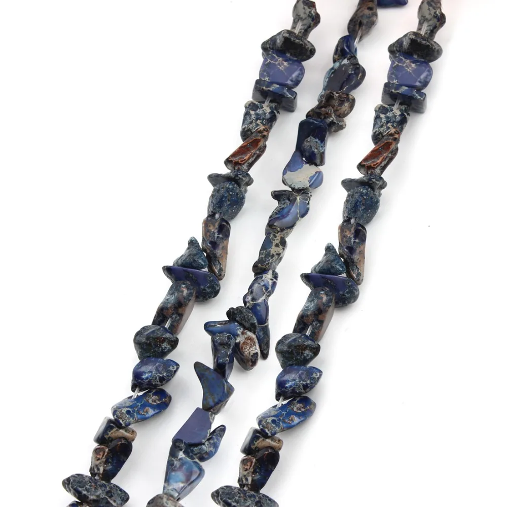 Wholesale Natural Irregular 8-12mm Chips Beads Dark Blue Imperial Stone Fit DIY Charm Strand Bracelets Jewelry Findings | Украшения и