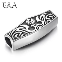 stainless steel large slider bead fire phoenix slide charms fit 8mm round leather rope diy men bracelets jewelry making supplies