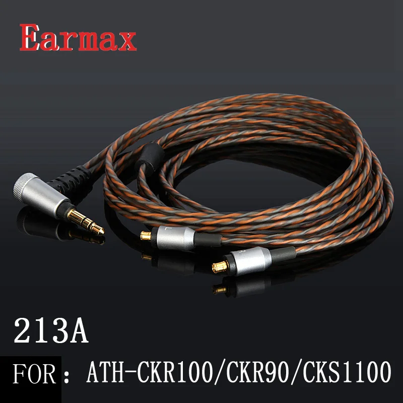 

Earmax 213A A2DC OCC Silver Plating Earphone Cable 3.5mm Jack HIFI Audio Cable Upgraded Wire For ATH-CKR100is/CKR90/CKS1100is