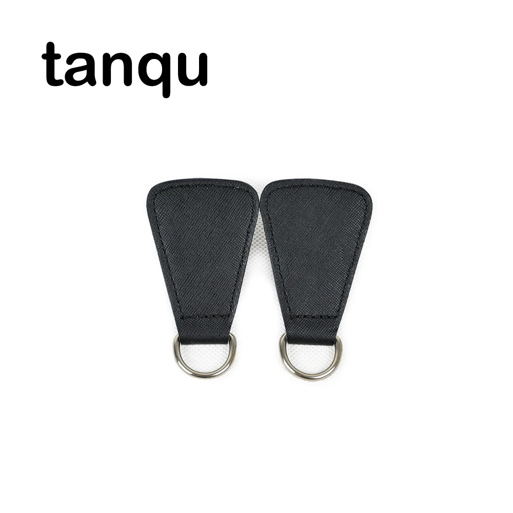 

tanqu 1 Pair 2 Pc PU Angular Leather Drop End for Obag Handle Strap Drop Attachment O Bag Handbag Women Bag Chain Accessory