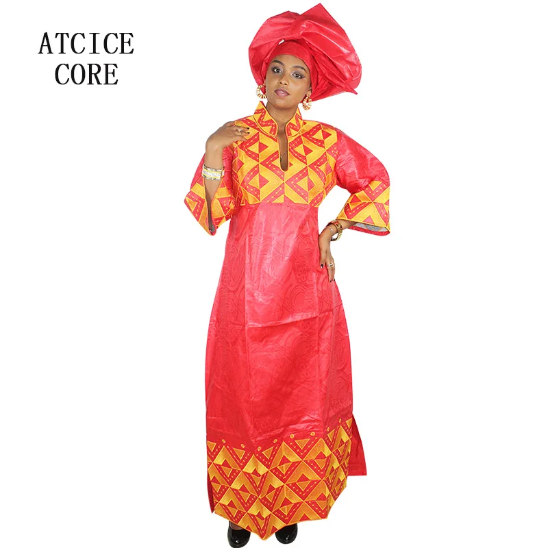 Африканские платья для женщин базин богатый дизайн с вышивкой длинное платье