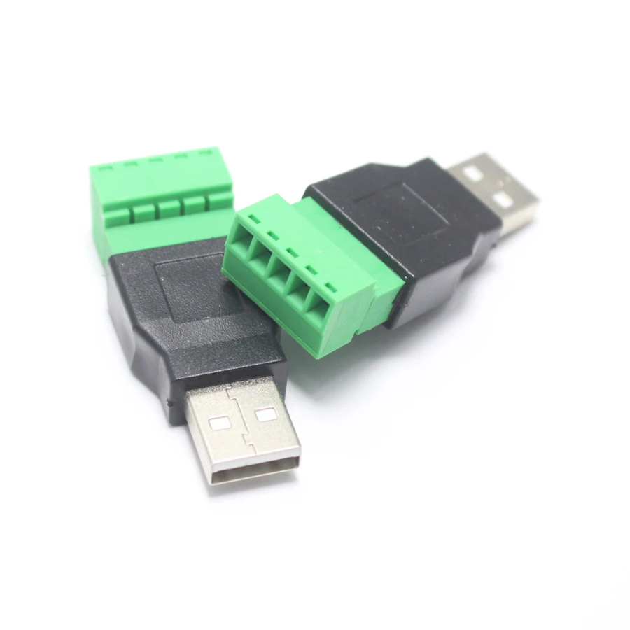 1 шт. коннектор с разъемом USB 2 0 A папа на 5 штырьков зеленый клеммный разъем