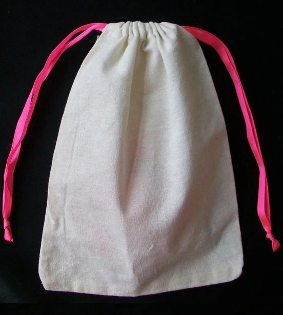 Высококачественный хлопковый индивидуальный дешевый мешок на шнурке хлопковая