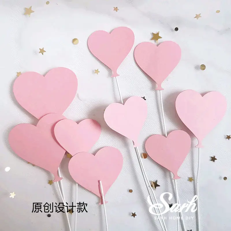 Wire pink hearts set Розовые вишни, дерево, цветы, украшения с днем рождения для детей, вечерние, для выпускного, для пары, романтические товары, прекрасные подарки - Цвет: Wire pink hearts set