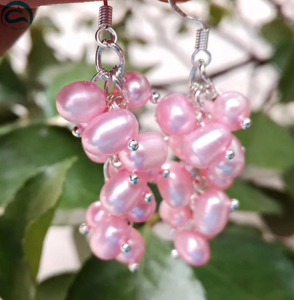 Серьги-подвески из серебра 100% пробы с натуральным жемчугом | Украшения и