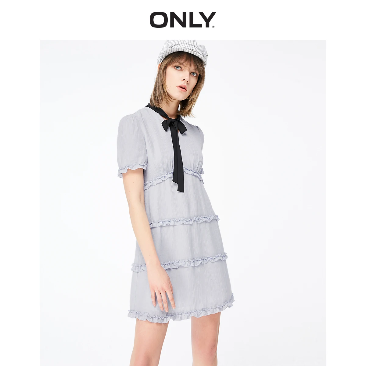 Женское платье с коротким рукавом и шнуровкой | Женская одежда