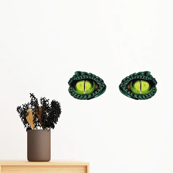 Векторный узор черная кошка волк сова монстр глаз украшение силуэт съемная