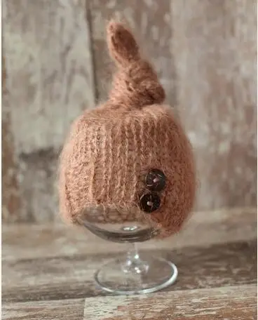 Handcraft Baby hand Knit Mohair Bonnet Photography Props. prop.on Shower Gift | Детская одежда и обувь