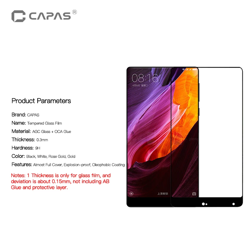 Закаленное стекло для Xiaomi Mi Mix защита экрана оригинальные capas почти полное