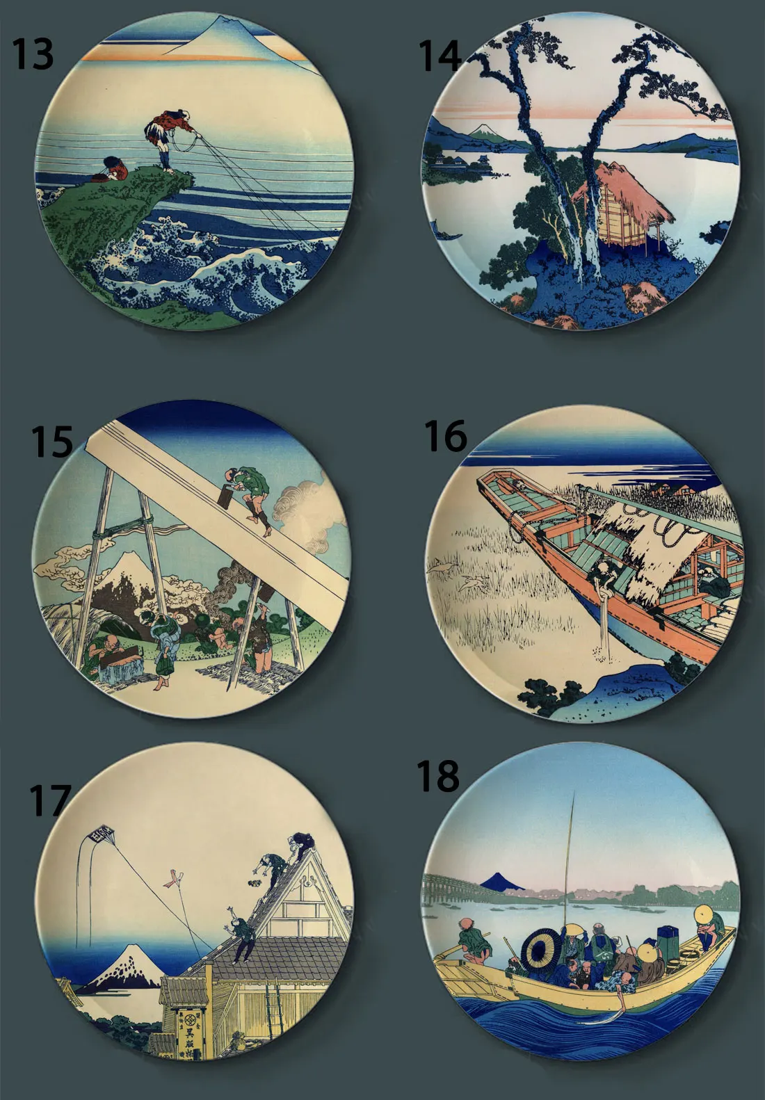 Tomitake Декоративная Тарелка 30 6 дюймов подвесная тарелка Hokusai японский