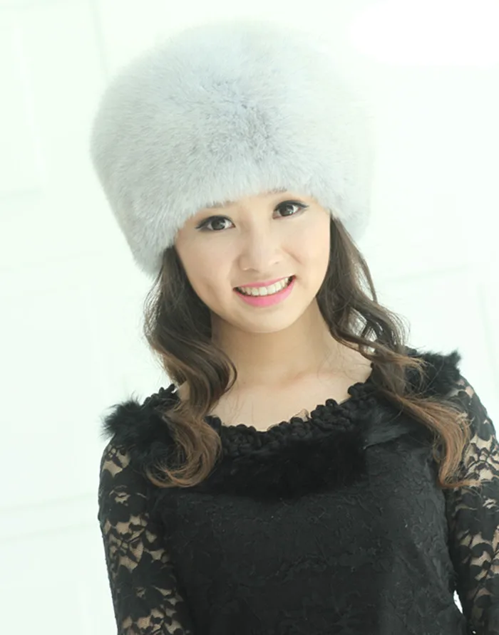 ladies fur hat Genuine Fox hair cap for women Autumn winter luxury skullies fashion design black H425 | Аксессуары для одежды