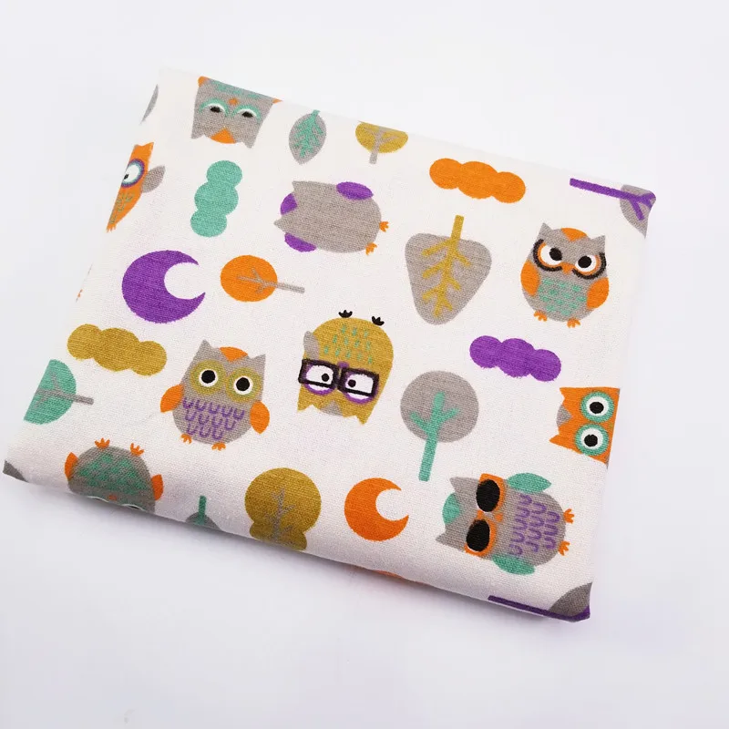 Цветная сова ткань из хлопка и льна на метр для самостоятельной сборки дивана