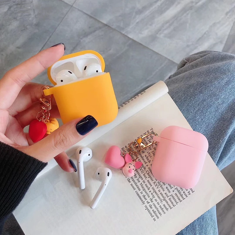Япония милый мультфильм 3D Минни Ститч колокол наушники гарнитура Аксессуары Силиконовый чехол для Airpods 1 2 защитный беспроводной Bluetooth