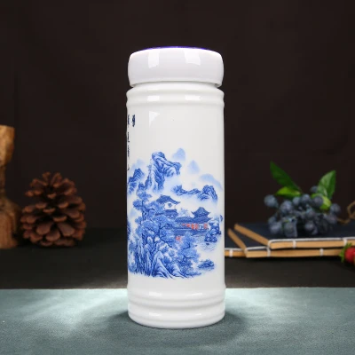 6 OUSSIRRO портативный двухэтажный керамический термос Jingdezhen дорожные термосы - Цвет: 6