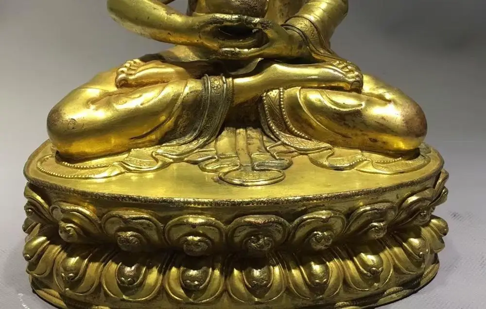 Бесплатная Доставка Тибет Старый Золото Позолота Меди Шакьямуни Будда Амитабха