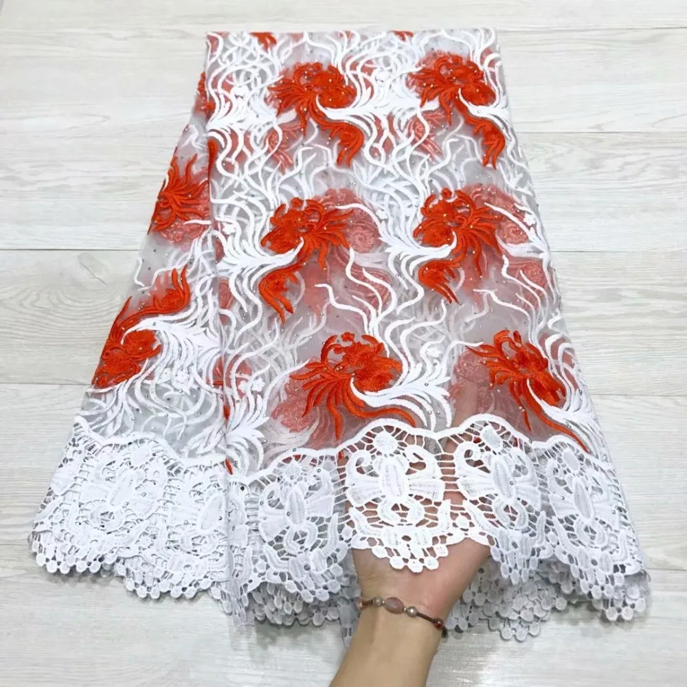 Женское платье двухцветное Гипюровое из молочного шелка Водорастворимая