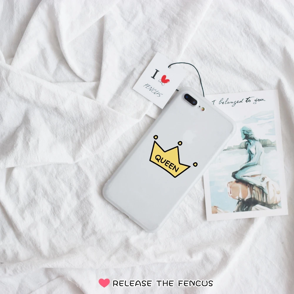 FENCUS for Huawei P8 P9 P10 Lite 2017 Cover Plus P20 Pro Nova 3E Phone cases Letter Queen Couple Soft Matte Coque |