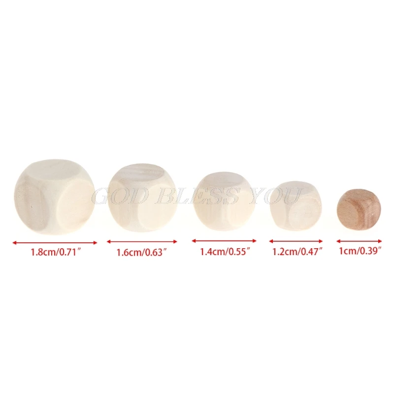 

10pcs 6 Sided Blank Wood Dice Party Family DIY Games Printing Engraving Kid Toys Drop Shipping