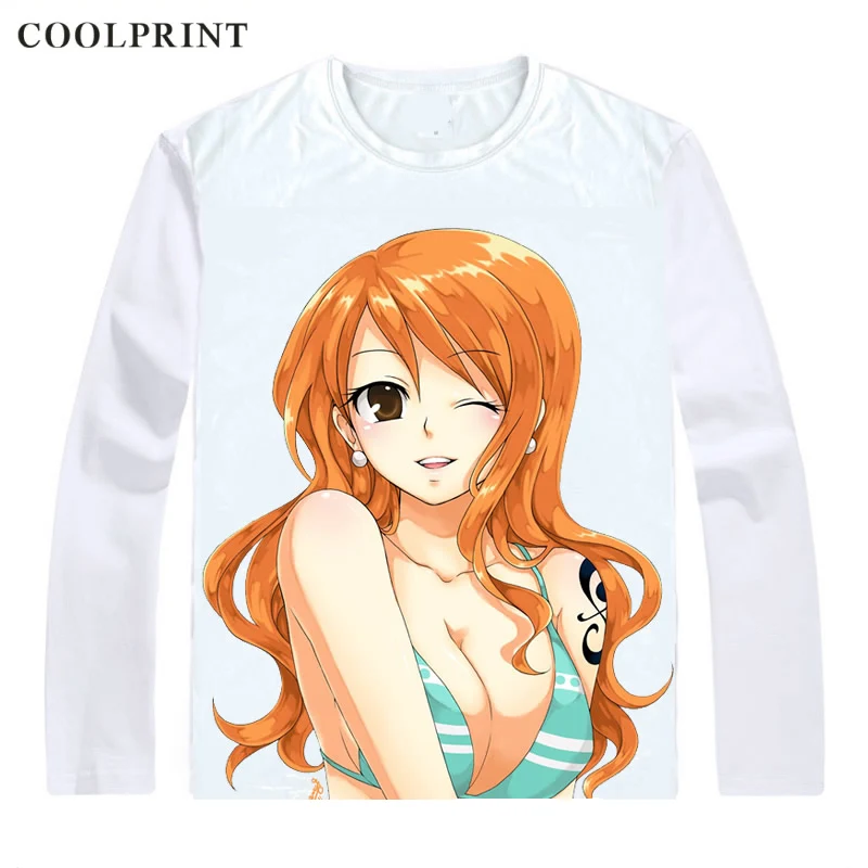 Фото Цельная футболка COOLPRINT с длинным рукавом, рубашки с Аниме Манга, Wan, Pisu, соломенная шляпа, пираты, нами, кот, грабитель, Dorobo, Neko, косплей-рубашка №2