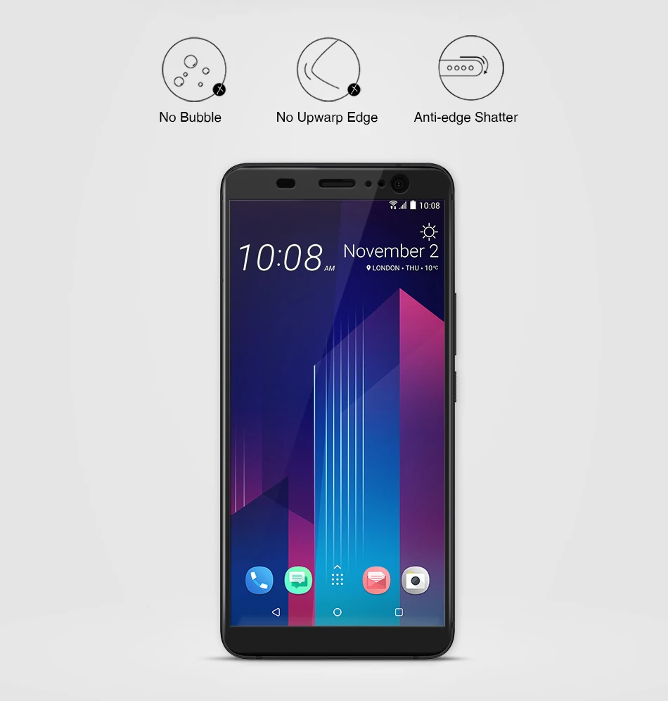 Для htc U11 Plus, закаленное стекло, защита экрана, почти полное покрытие, защитная пленка для htc U11 Plus, взрывная Защита от царапин