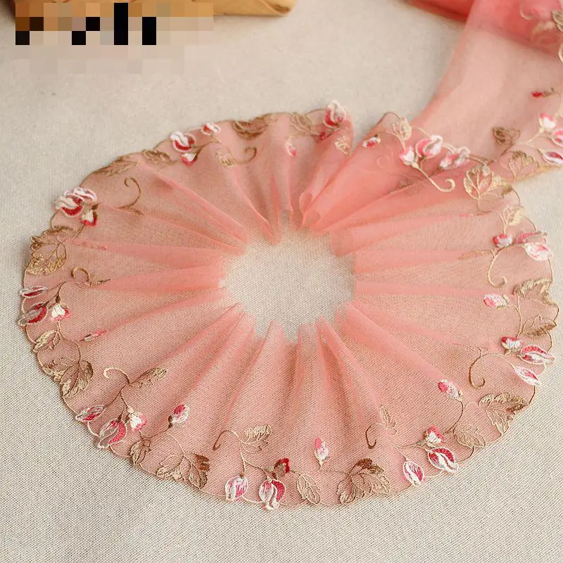 2 ярда кружевная лента Изысканная вышитая Цветочная отделка Высококачественная