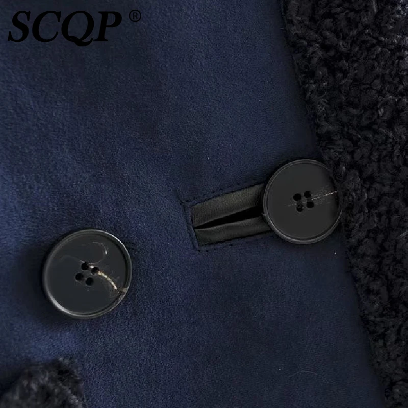 SCQP зима плюс бархат утолщение теплая Женская куртка двубортный имитация
